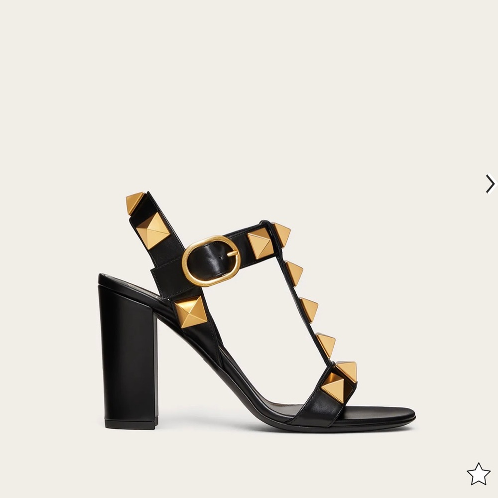 VALENTINO ROMAN STUD CALFSKIN SANDAL 90 MM